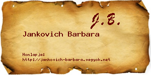 Jankovich Barbara névjegykártya